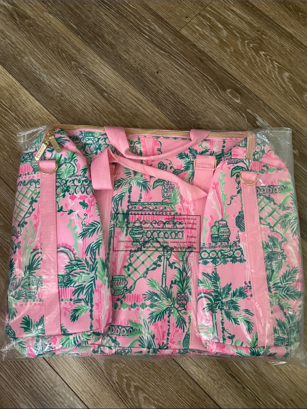Lilly Pulitzer Pink & Green Tropical Gym Bag - Picture 2 of 3